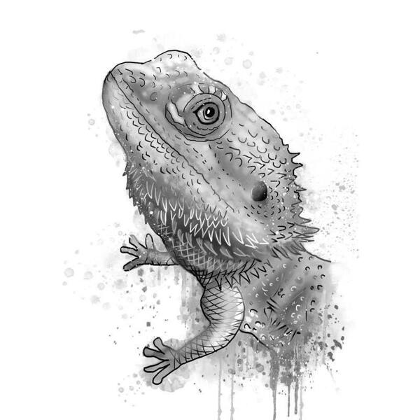 Grayscale Reptile Portrait