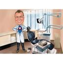 Caricatură cadou dentist din fotografie