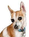 Kundenspezifisches Chihuahua-Karikatur-Porträt-Hand gezeichnet im farbigen Stil vom Foto