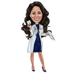 Cadou pentru doctor dentar complet: Portret de desene animate pentru dentist