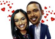 Evlilik Yıldönümü Hediyesi için Romantik Çift Karikatürü