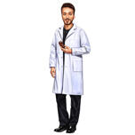 Portrait de dessin animé d'un pharmacien en pied