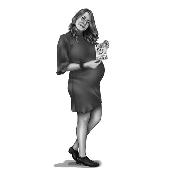 Retrato de mujer embarazada en estilo blanco y negro de la foto