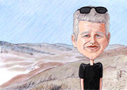 Caricatura di un cartone animato di una vacanza in viaggio in stile colorato