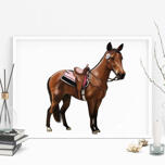 Estampa colorida de retrato de cavalo