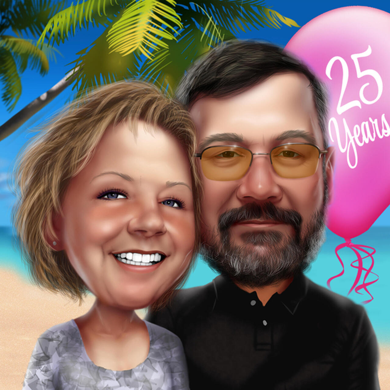 Anniversary Caricature: Buy online personalized and hand-drawn 💑