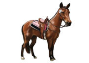 Цветной портрет лошади нарисованный с фотографии