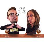 Dessin humoristique d'un couple dans un bar