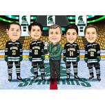 Hockey Team in Hockey Uniform