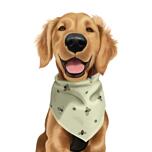 Portrait de dessin animé de bandana de chien