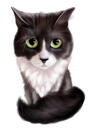 Tekening van een kattenkarikatuur in vol lichaam