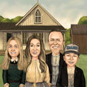 Gepersonaliseerde gotische stijl familieportret