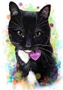 Ritratto di gatto in stile acquerello naturale dalle foto