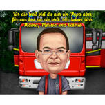 Retiring Firefighter Caricature