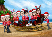 Group Casual Work Funny Cartoon from Photos with Custom Background