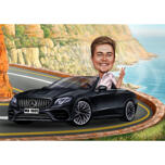 Personne voyageant en voiture Caricature pour un voyage de vacances Cadeau de dessin animé