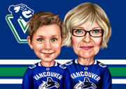 Grandmother with Grandson Caricature