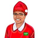 Custom Santa Claus Caricature Drawing