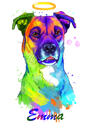 Hunde, die die Regenbogenbrücke überqueren - Memorial Dog Portrait im Aquarell-Stil