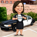 Retirement Police Officer Cartoon Gift