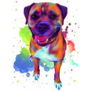 Staffordshire Bull Terrier Watercolor Portrait from Photos