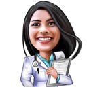 Caricatura medicului cu stetoscop