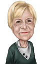 Caricatura de la abuela en estilo digital coloreado de la foto