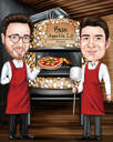 Logo dei cartoni animati degli chef: caricatura personalizzata degli amanti della cucina