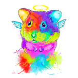 Desenho do retrato do arco-íris em memória do hamster