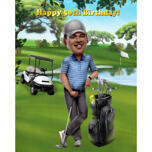 Golfspiller fødselsdag tegnefilm