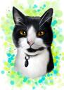 Portrait de chat dans un style aquarelle naturel à partir de photos