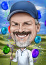 Caricatura de regalo de cumpleaños de golfista