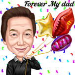 День рождения отца с воздушными шарами
