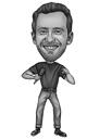 Caricature d'une personne en noir et blanc