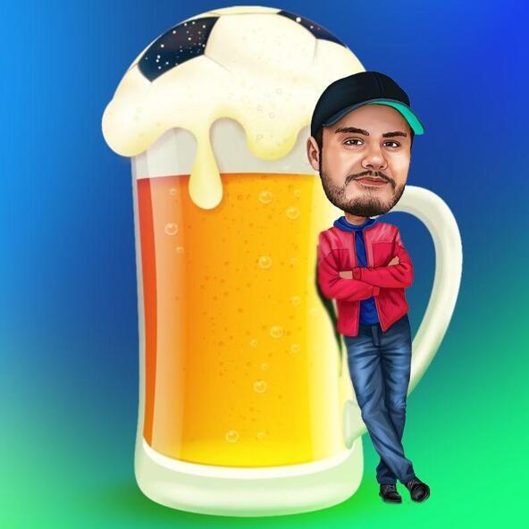 caricatura de cerveza