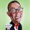 Caricatura personalizada del día del padre de fotos para el mejor padre