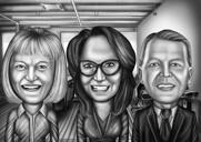 Custom Group Caricature from Photos with Custom Background