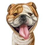 Vtipná karikatura buldoka na zakázku