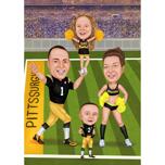 Karikatyr av cheerleader-familjen