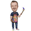 Caricature d'artiste: style drôle et exagéré