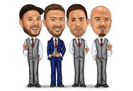 Caricature de garçons d'honneur tenant des boissons