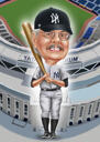 Caricatura do Mets para fãs de beisebol