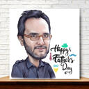 Печать карикатуры на холсте для подарка папе на День отца