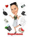 Supermom Caricature Drawing