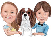 Baby and Dog Caricature