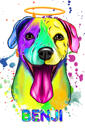Perros cruzando el puente del arco iris - Retrato de perro conmemorativo en estilo acuarela