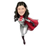 Sieviešu supervaroņa darbības karikatūra