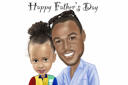 Father+with+Kid+Caricature+for+Father%27s+Day+Gift