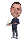 Matälskare karikatyrpresent i färgstil från foto