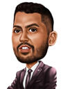 Desenho de desenho animado de retrato de homem de negócios para o dia do chefe a partir de fotos